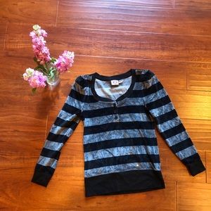 Juicy Couture Black and Gray Striped Sweater